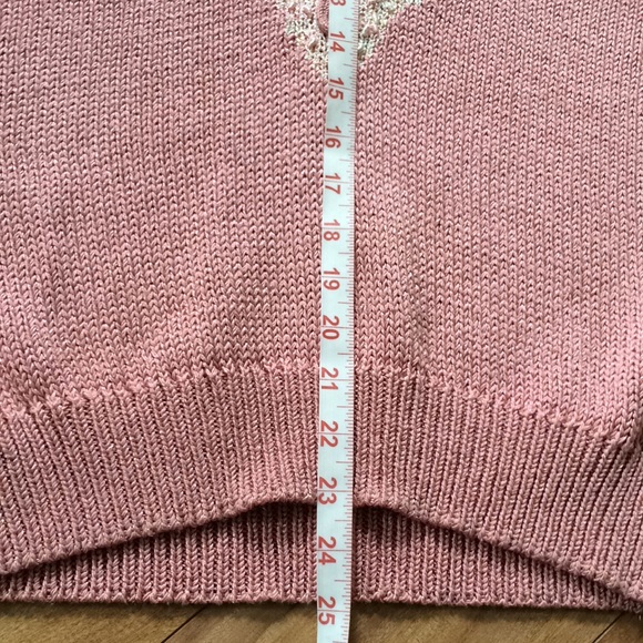 VINTAGE 👌PINK KNIT SWEATER WITH ANGORA WOOL ACCENT FRANCO VALERI - Picture 7 of 9